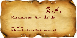 Ringeisen Alfréda névjegykártya